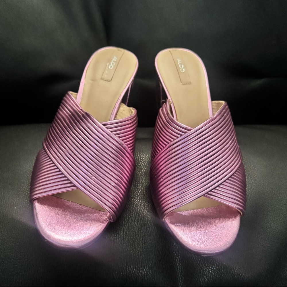 Aldo Metallic Heeled Sandals